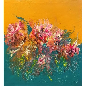 Ambreen Sana, 12 x 14 Inch, Acrylic on Canvas, Floral Painting, AC-ABS-006